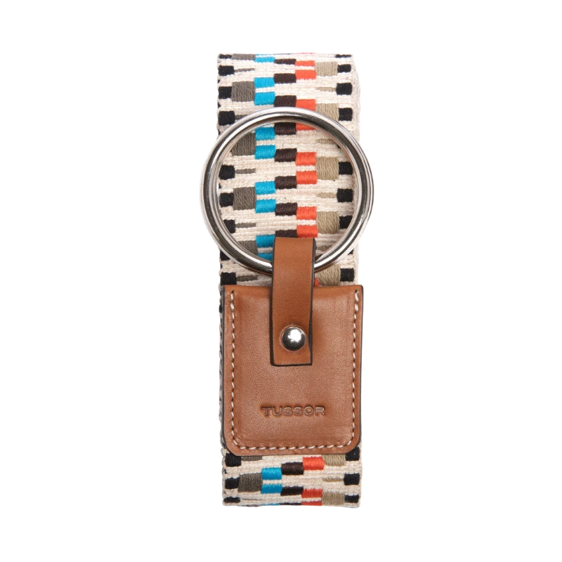 Ceinture duo quetzal colorée en coton et cuir naturel gold et boucle nickel