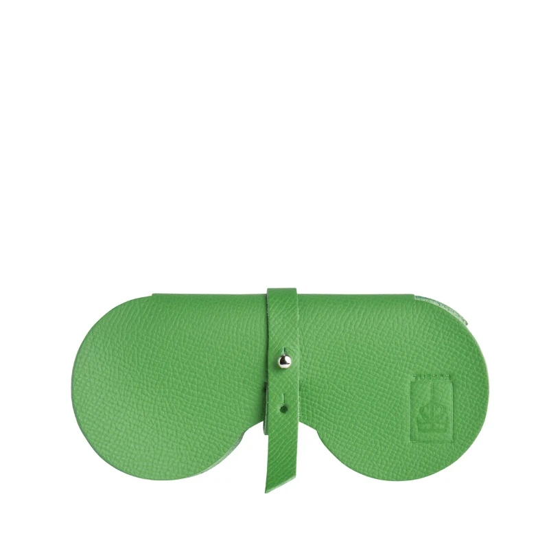étui à lunettes en cuir vachette vert prairie