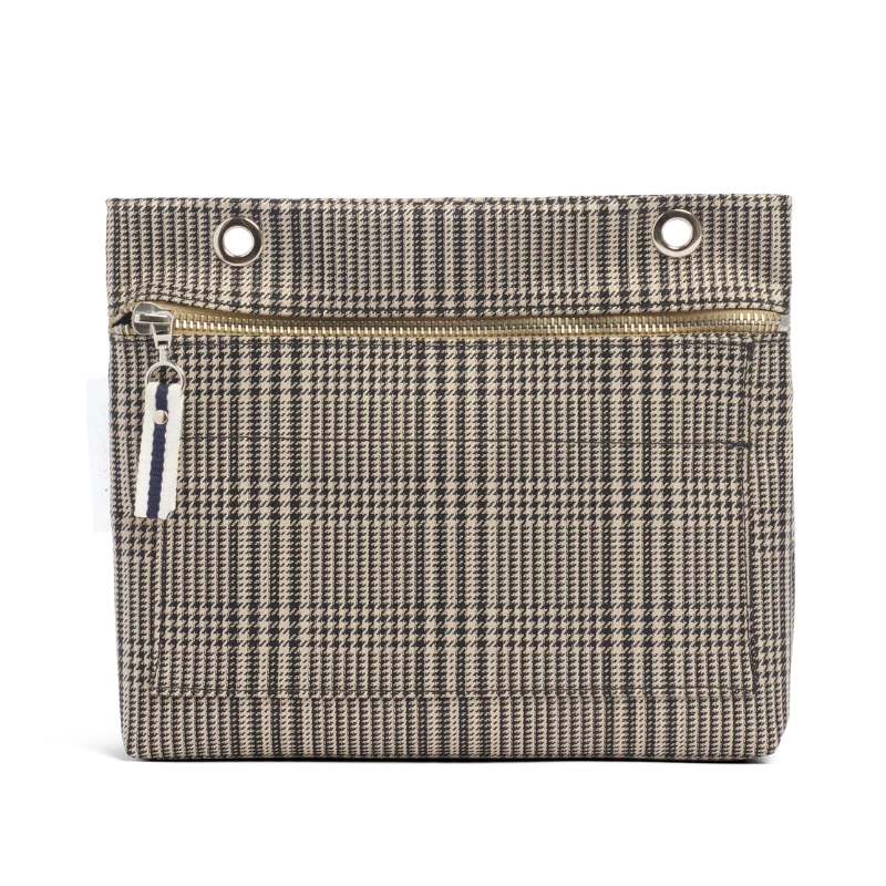 Grande pochette modulable en polyester prince de Galles avec une poche devant