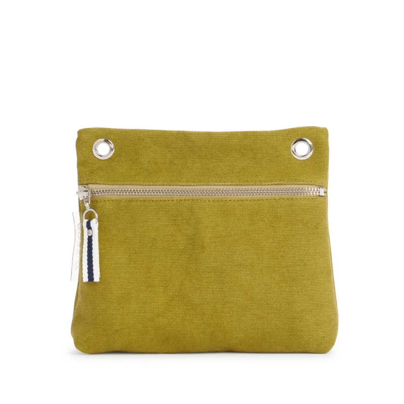 pochette yole en coton olive