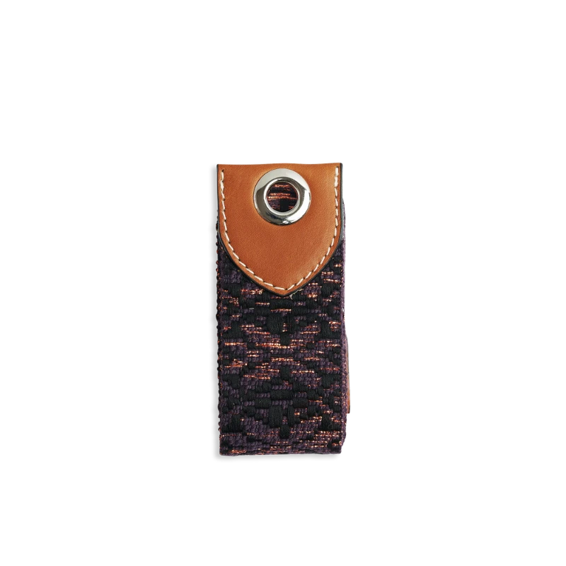 sangle en coton coloré et cuir gold avec oeillets
