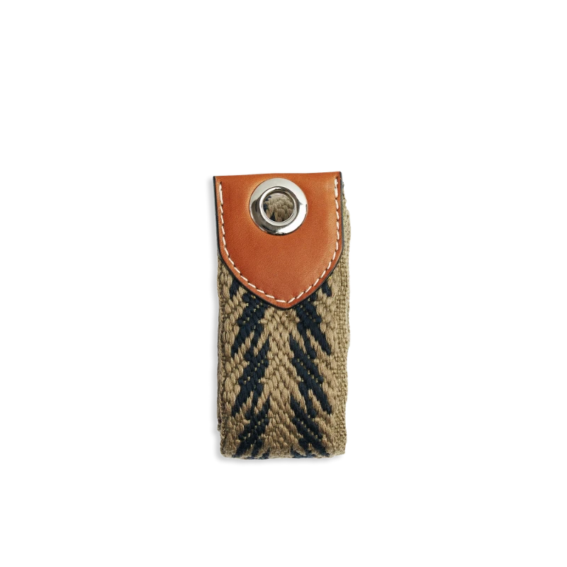 sangle en coton coloré et cuir gold avec oeillets