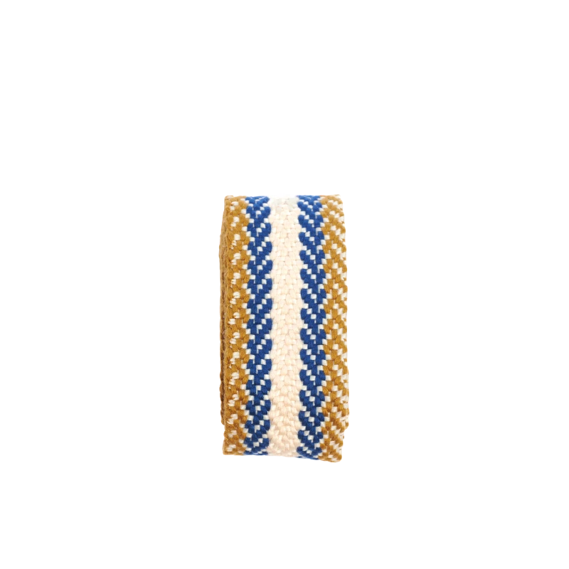 sangle en coton coloré et cuir gold avec oeillets