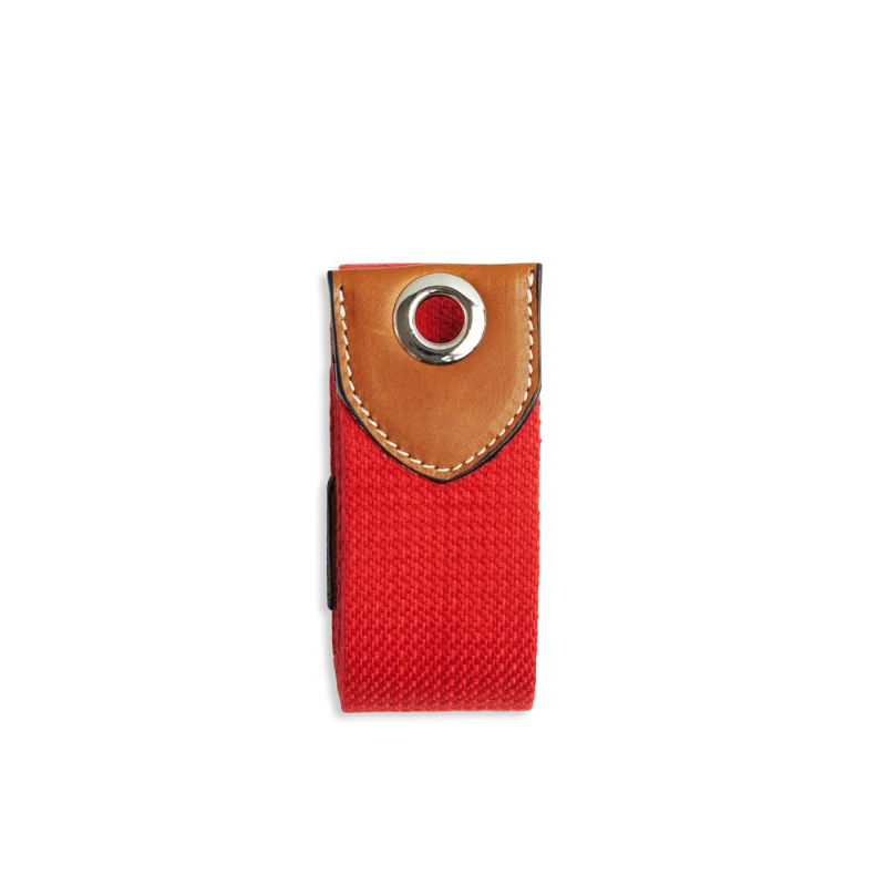 sangle en coton coloré et cuir gold avec oeillets