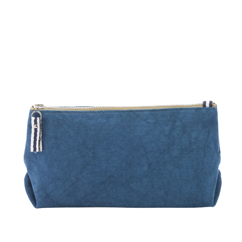 trousse coton bleu canard