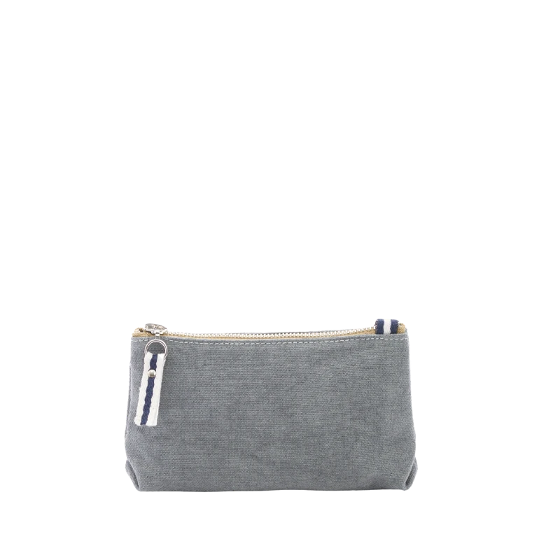 trousse pochette coton gris