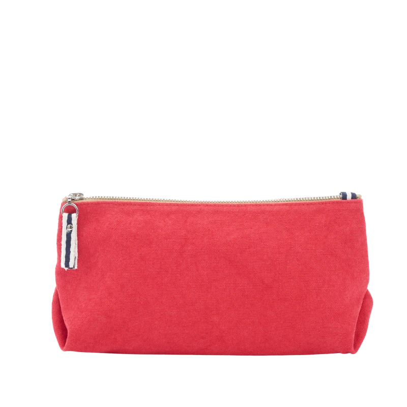 trousse pochette coton rouge