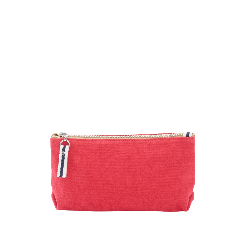 trousse pochette coton rouge