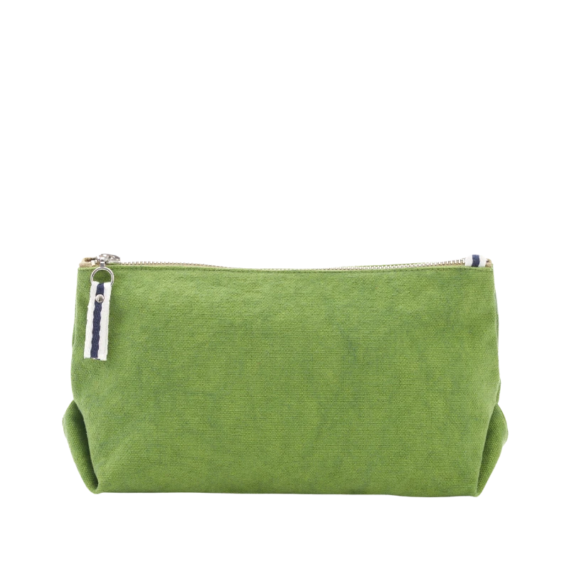 trousse pochette coton vert