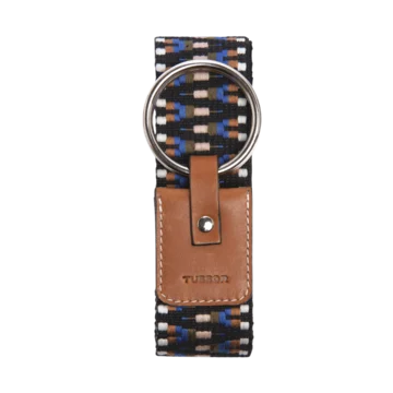 Ceinture duo amanteca colorée en coton et cuir naturel gold et boucle nickel