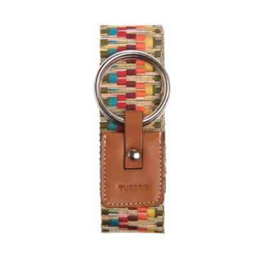 Ceinture duo pachamama colorée en coton et cuir naturel gold et boucle nickel