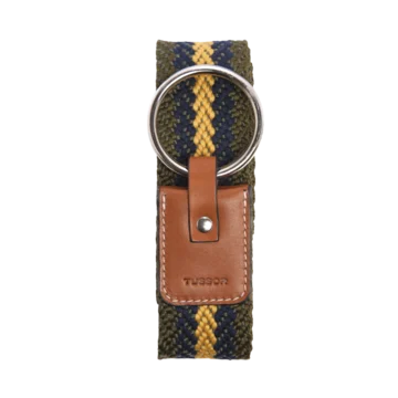 Ceinture duo tribal or colorée en coton et cuir naturel gold et boucle nickel