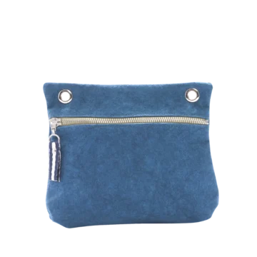 pochette yole en coton bleu canard