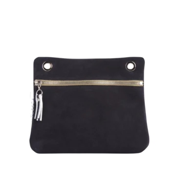 pochette yole en cuir vachette velours bleu marine