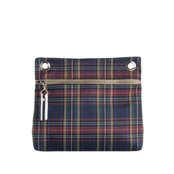 pochette yole en polyester écossais violet