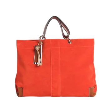 sac de travail modulable en cuir vachette velours galet, pour ordinateur et dossiers, avec des anses en cuir naturel