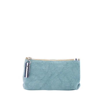 trousse pochette coton bleu français
