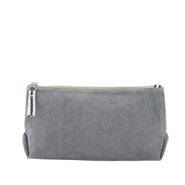 trousse pochette coton gris