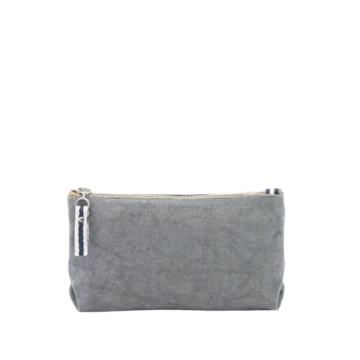 trousse pochette coton gris