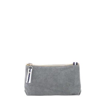 trousse pochette coton gris