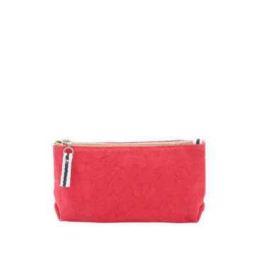 trousse pochette coton rouge