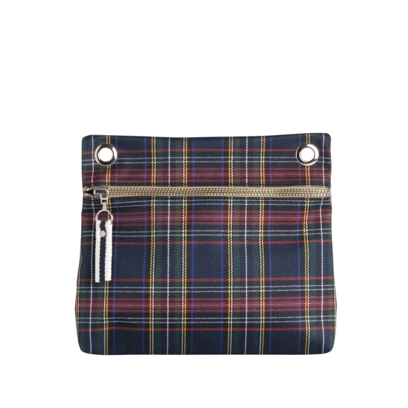 pochette yole en polyester écossais violet