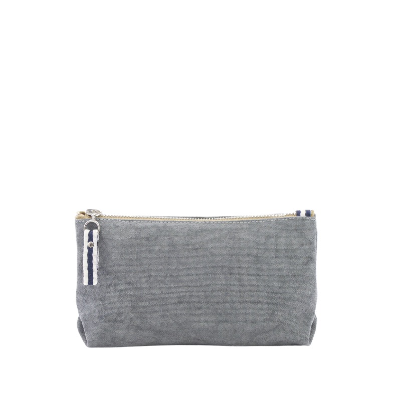 trousse pochette coton gris