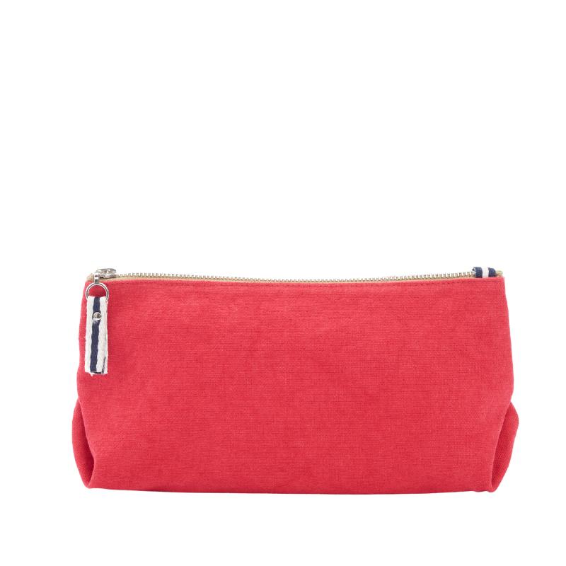 trousse pochette coton rouge