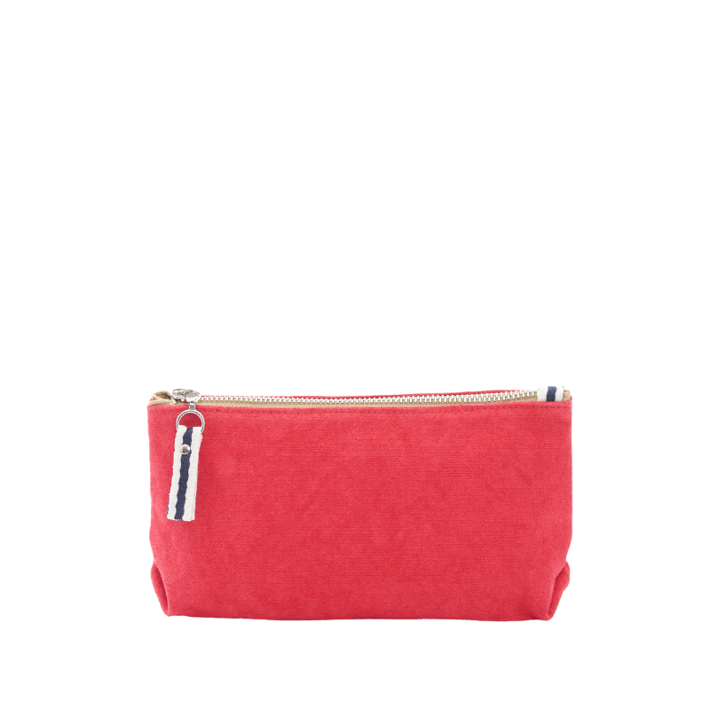 trousse pochette coton rouge