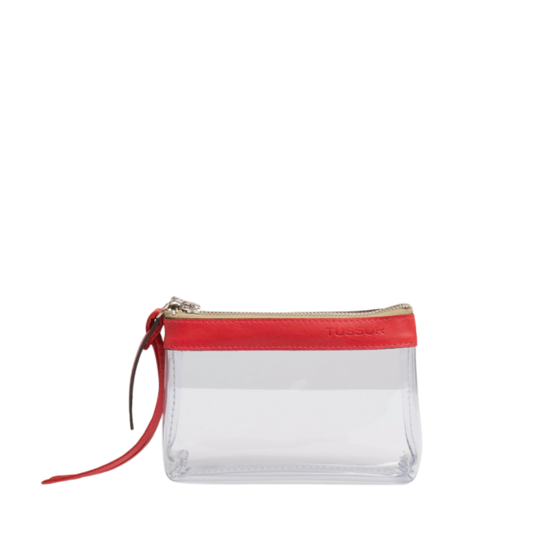 Trousse PVC et cuir Rouge Small