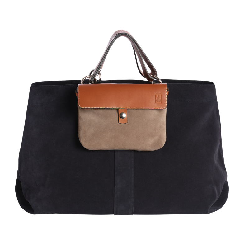 Canotage Large Cuir Velours Marine